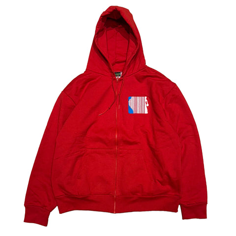 BETTING LINES RED CAMBER ZIP HOODIE